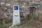 Milestone signpost in Spain on the pilgrimage route to Santiago de Compostela