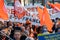 Militants of the French trade union CFDT protesting against the retirement reform, Paris, France