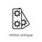 militar antique building icon. Trendy modern flat linear vector