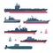 Militaristic ships icons