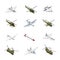 Military Air Force Isometric Icon Set