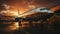 Military Air Force Parked At The Airport Runway Dark Theme Background Selective Focus