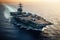 A military aircraft carrier ship created with generative AI technology