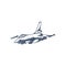 Military aircraft vector illustration design. Fighter Jets logo design Template