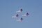 Military aircrafts in the blue sky. Fighter airplanes photos. Bomber in the sky. Warrior attack from the sky