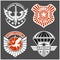 Military airforce patch set - armed forces badges and labels logo