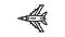 military airplane aircraft line icon animation