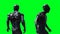 Military alien soldier isolate on green screen. 3d rendering.