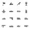 Military ammunition vector icons set