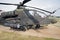 Military Apache AH-64D combat helicopter