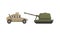 Military Armored Tank, Infantry Vehicle, Heavy Special Transport Set Flat Vector Illustration