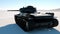 Military armored tank moving at a desert. Photo realistic 3d render