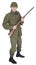 Military Army Soldier with Retro WWII Look Isolated