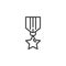 Military award medal line icon