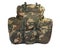 Military backpack on white. Clipping path