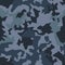 Military blue camouflage, war repeats texture, seamless vector background. Camo pattern for army clothing. Vector