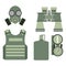 Military body armor symbols armor set forces design and american fighter ammunition navy camouflage sign vector