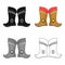 Military boots of the Mongols.part of the national dress of Mongolia.Mongolia single icon in cartoon style vector symbol