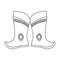 Military boots of the Mongols.part of the national dress of Mongolia.Mongolia single icon in outline style vector symbol