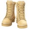 Military boots uniforms, front view