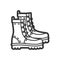 Military boots, vector flat paintball, airsoft, traveling icon