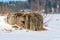 Military bunker in a winter landscape