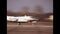 Military business jet of USAF take-off in archival footage of 1970s