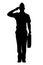 Military cadet silhouette vector on white