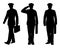 Military cadet student silhouette vector