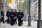 Military cadets parading before funeral service of the late Finnish President Mauno Koivisto at the Helsinki Cathedral.