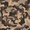 Military camo seamless pattern. Geometric camouflage backdrop in sand and desert brown color.