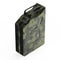 Military camouflage metal jerry can fuel canister render isolated