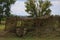 Military camouflaged dugout leading to an underground bunker