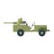 Military car with an artillery cannon. Military combat vehicle vector Illustration