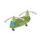 Military cargo helicopter icon, cartoon style