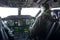 Military carrier airplane cockpit and pilots