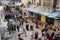 Military checkpoint on touristy via Dolorosa street in Jerusalem, Israel