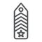 Military chevron line icon, uniform and insignia, army badge sign, vector graphics, a linear pattern on a white