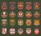 Military chevrons vector icons, army stripes set