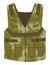 Military clothes, equipment for soldier. Woodland camouflage style, isolated icon. Isolated waistcoat. Flat cartoon