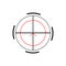 Military crosshair, rifle sight icon on white