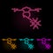 military drone color neon set. Simple thin line, outline vector of drones icons for ui and ux, website or mobile application
