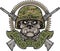 Military emblem with dog head