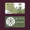 Military equipment business card design, vector illustration. Professional army shop advertisement card, camouflage