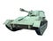 Military equipment tank cut out on white background.