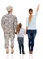 Military family pointing