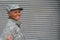 Military female smiling with copy space