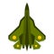 Military fighter icon, flat style