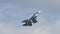 Military fighter jet plane rise quickly in the sky. Copy space for news title