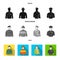 Military, fireman, artist, policeman.Profession set collection icons in black, flat, monochrome style vector symbol